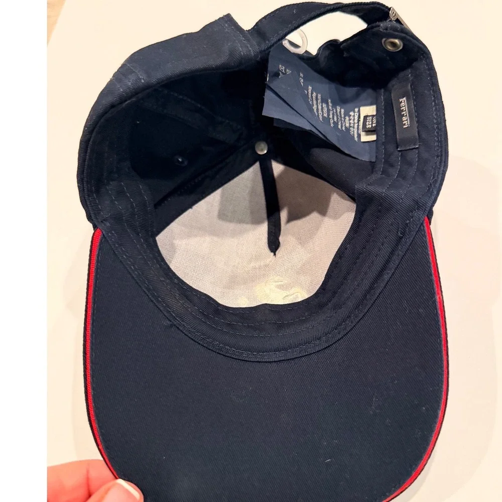 Ferrari Black Baseball Cap with White Prancing Horse